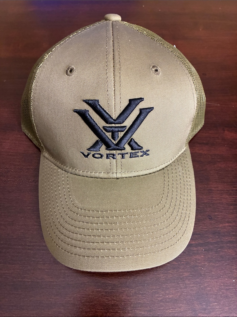 Vortex Men's Core Logo Light Olive Cap with Black Embroidered Logo